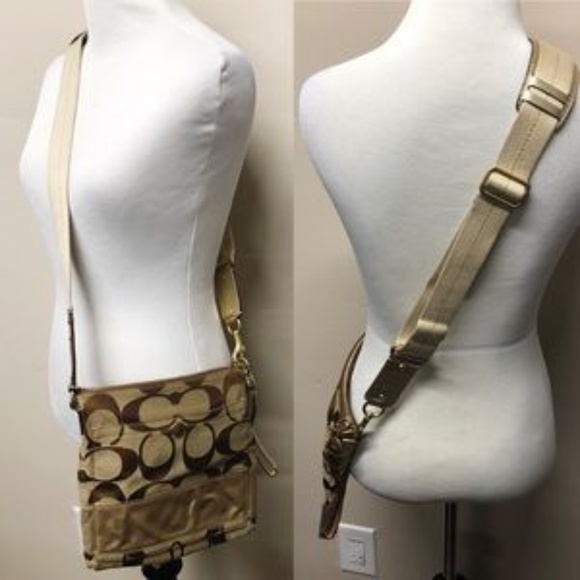 Coach Signature Zip File Crossbody Purse Handbag - Picture 3 of 8